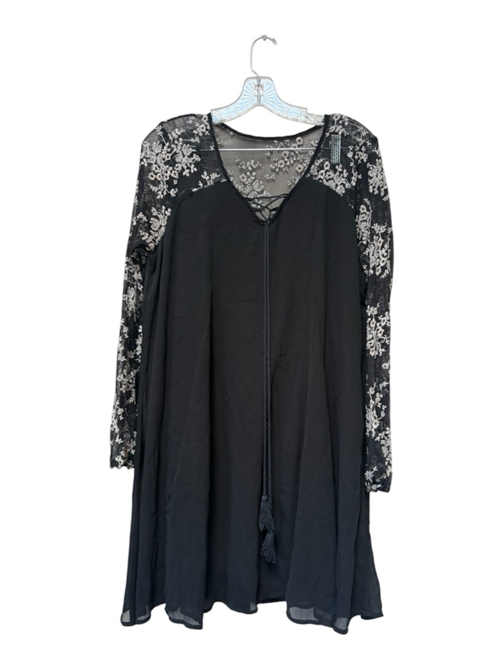 Maurices Whimsigoth Black Lace Tunic Dress L Witchy Boho Romantic